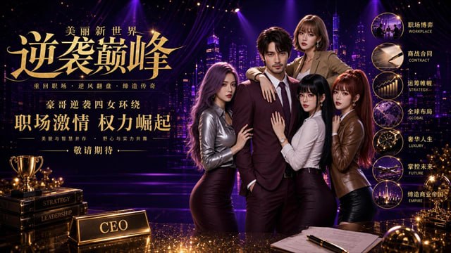 AI成人短剧 美丽新世界 04  豪哥逆袭四女环绕 职场激情 权力崛起